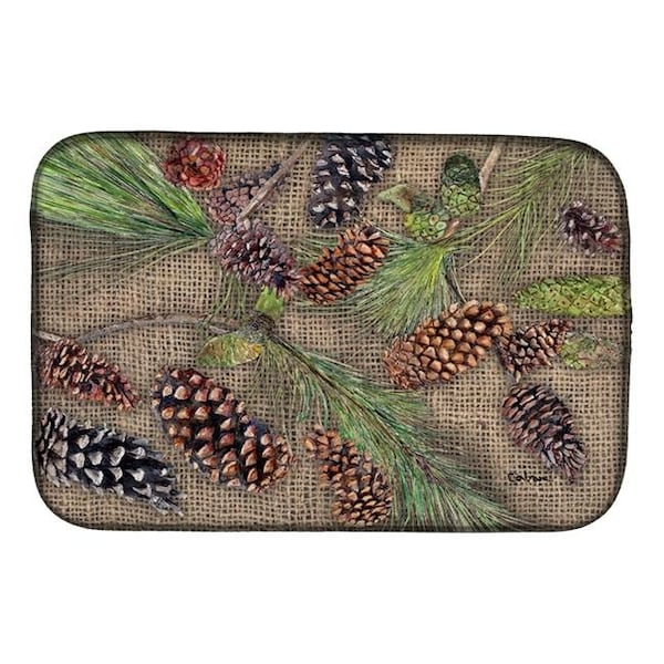 Carolines Treasures Carolines Treasures 8735DDM Pine Cones Dish Drying Mat 8735DDM - main